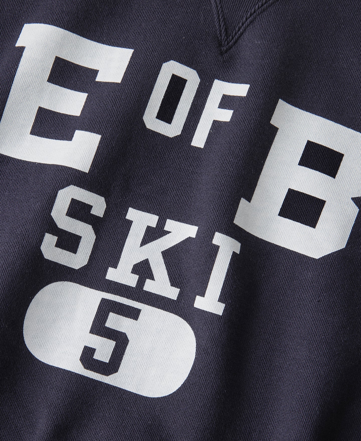 Sweat-shirt ras du cou épais en molleton avec motif ski marine