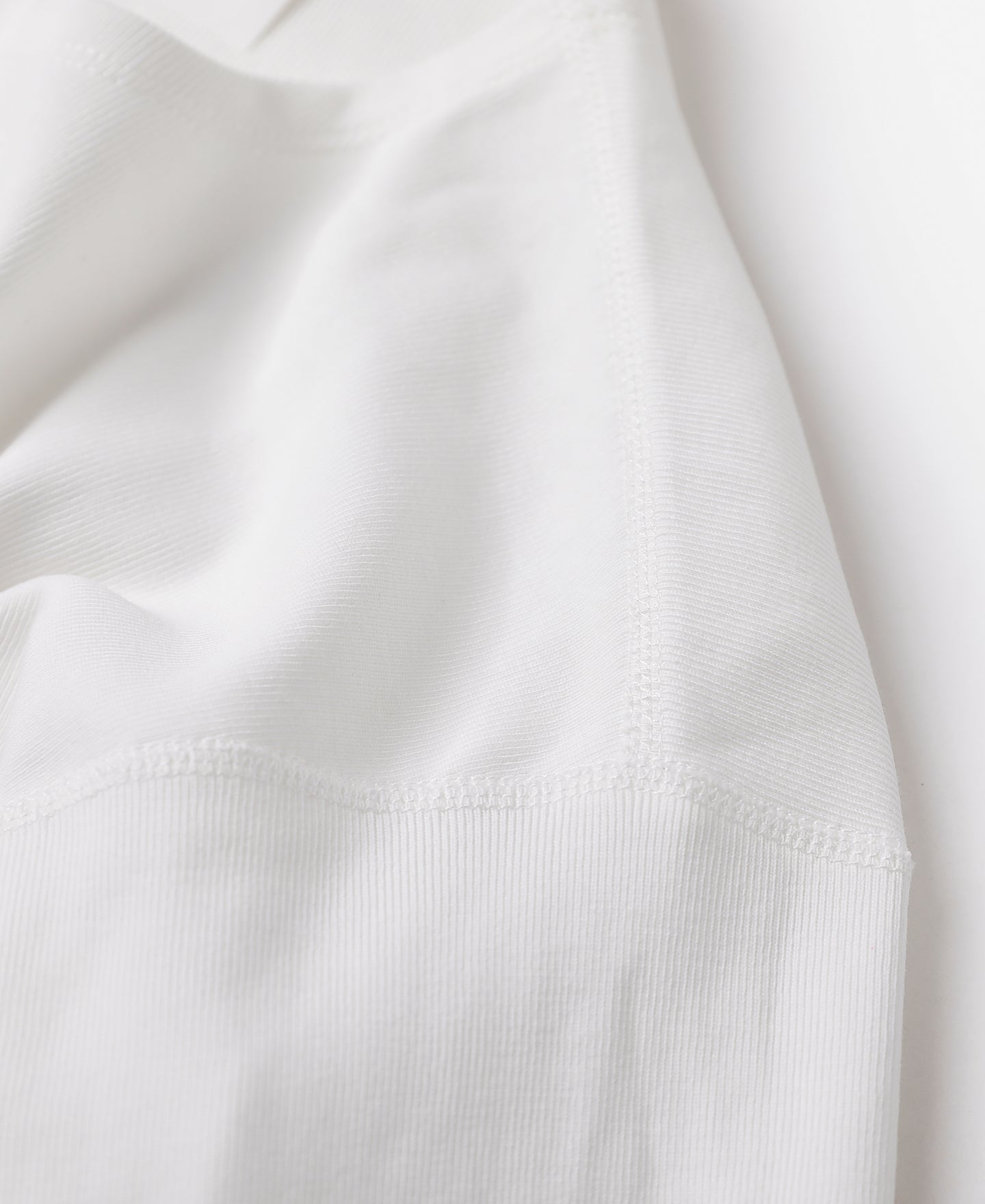 T-shirt Henley manches longues en coton épais Patte de boutonnage Coupe ajustée Blanc