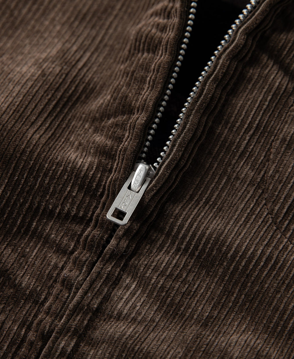 Veste décontractée zippée en velours côtelé épais marron style cosaque pour homme
