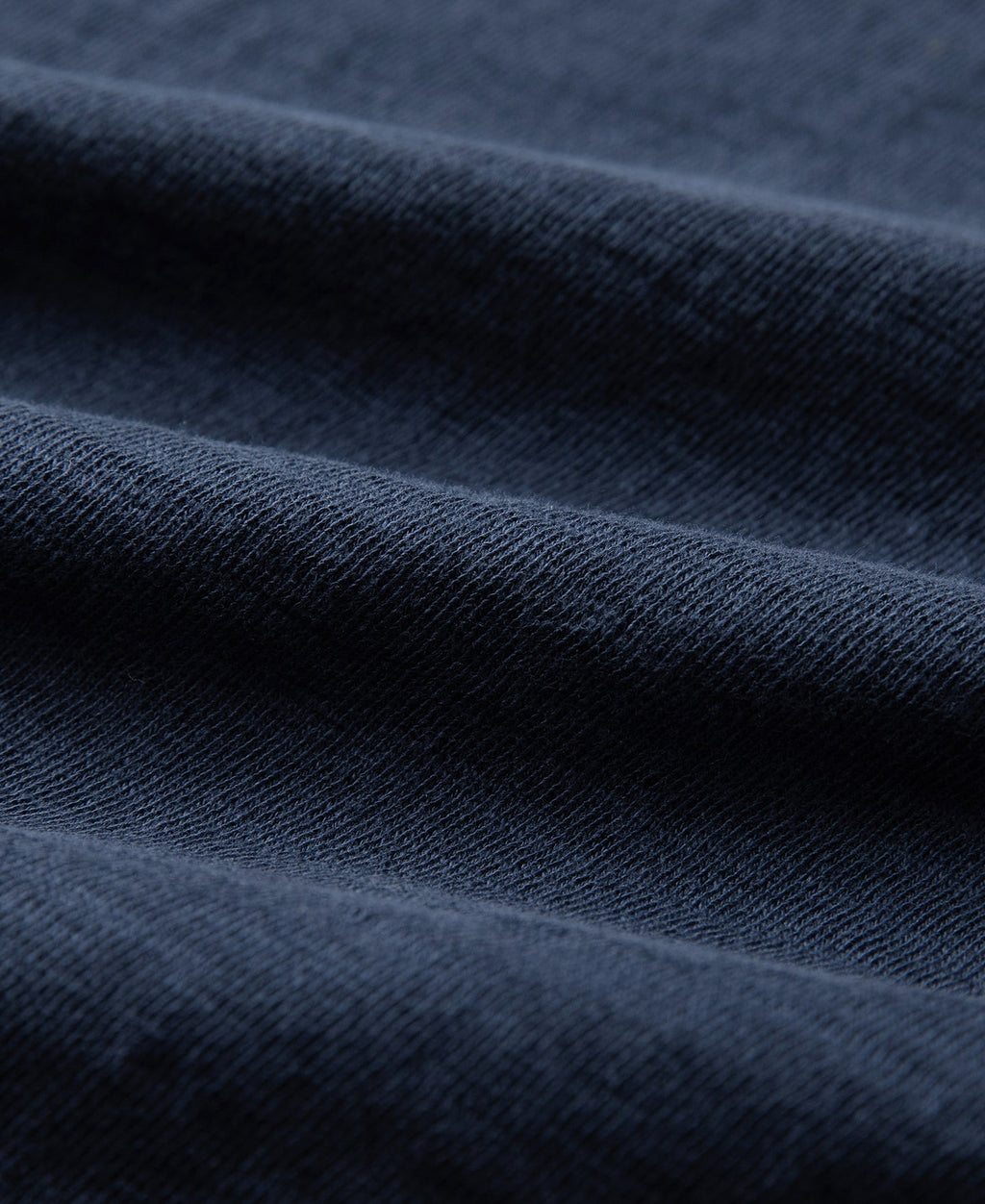 T-shirt tubulaire en coton lourd indigo à soufflet et col ras du cou, manches courtes