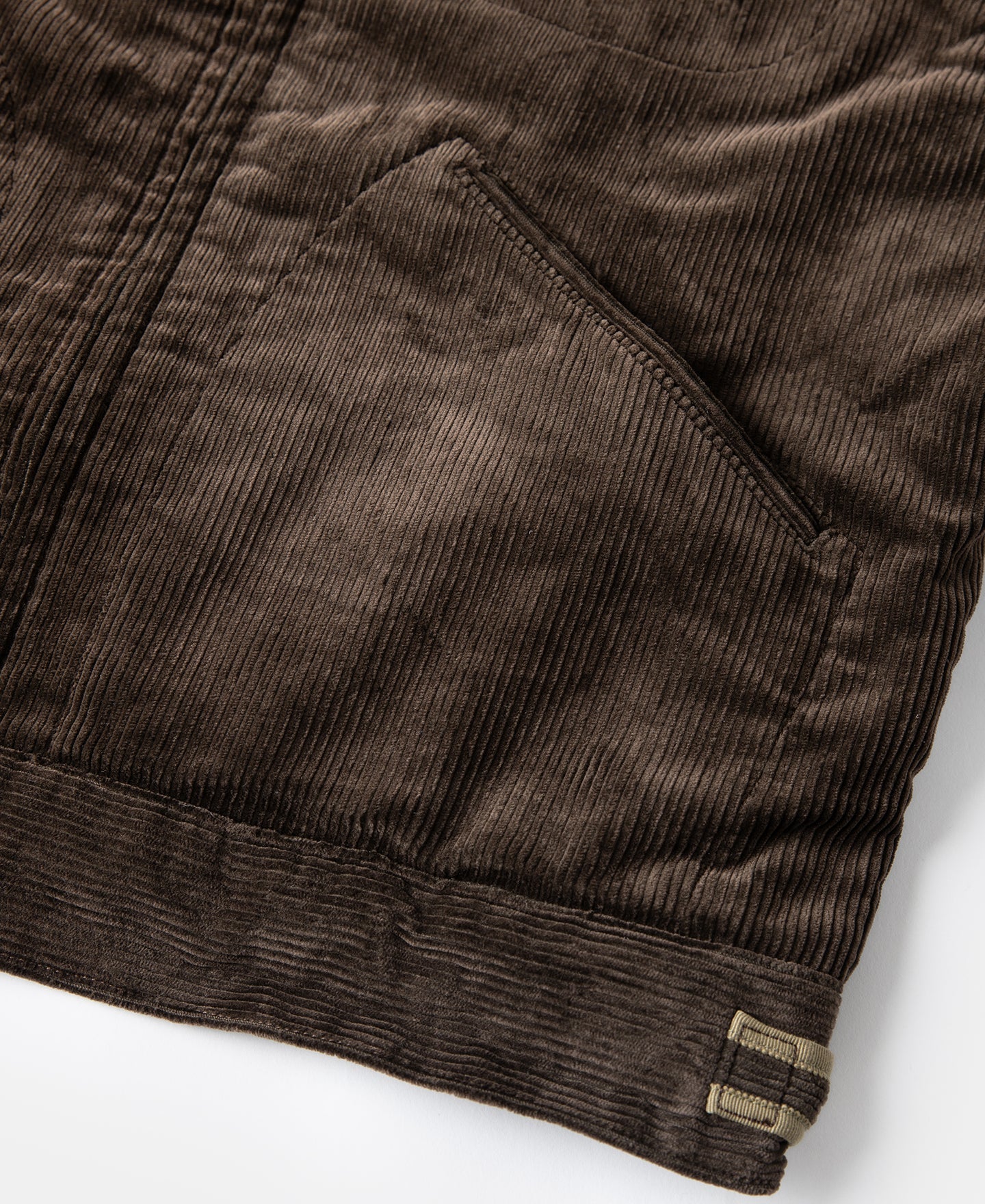 Veste décontractée zippée en velours côtelé épais marron style cosaque pour homme