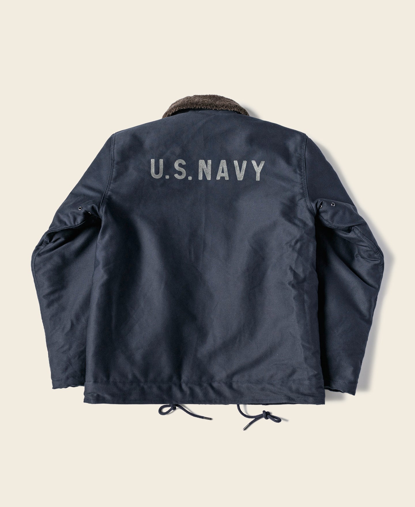 Veste de pont boutonnée col Sherpa bleu marine coupe-vent isolée style militaire
