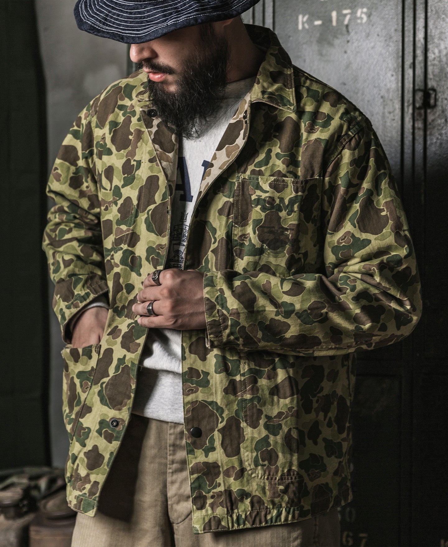 Veste militaire camouflage de chasseur de canards vintage multi-poches coupe décontractée