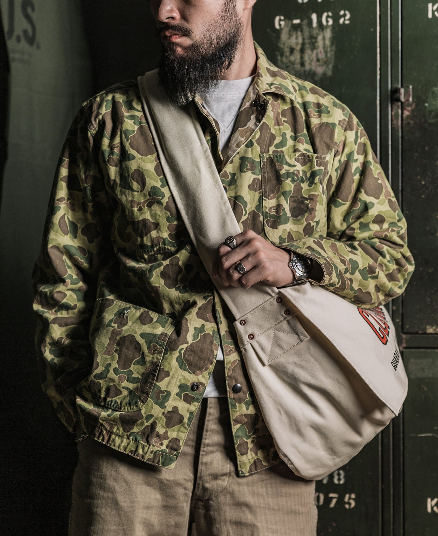 Veste militaire camouflage de chasseur de canards vintage multi-poches coupe décontractée