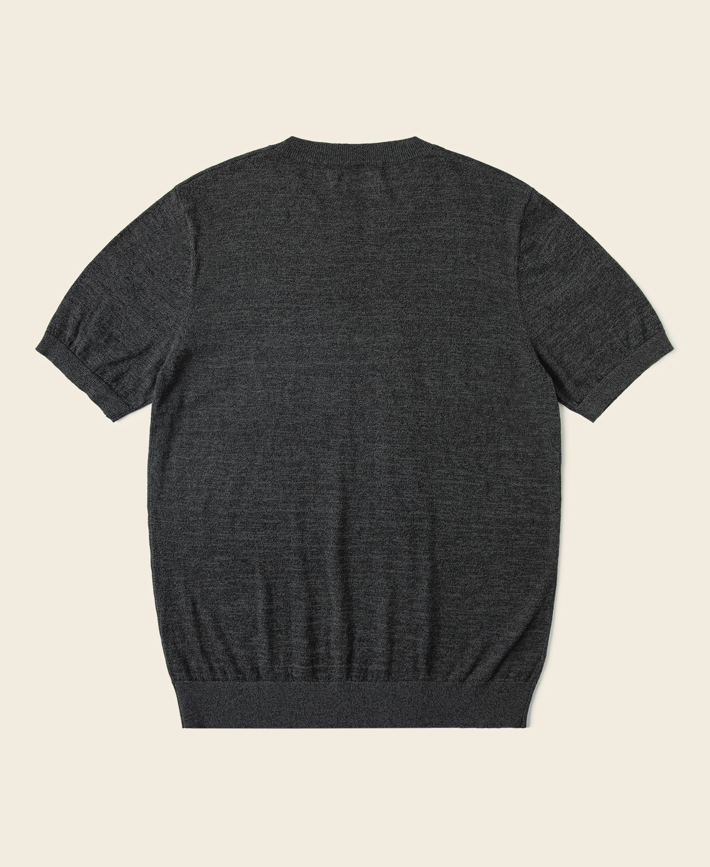 T-shirt ras du cou gris foncé en jersey, coupe ajustée, style vintage