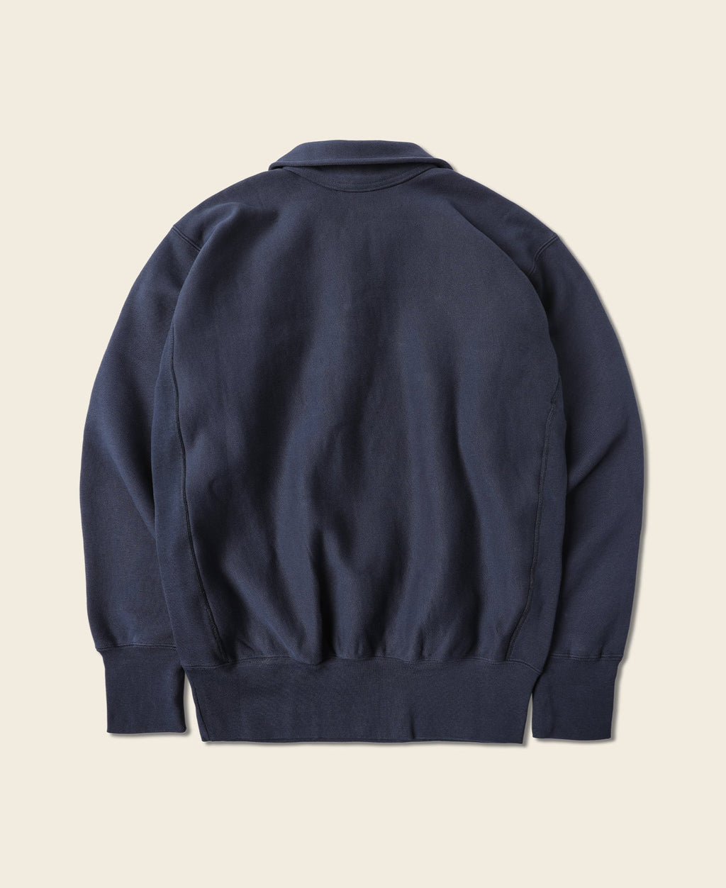 Sweat-shirt polaire demi-zip marine avec col et motif militaire vintage