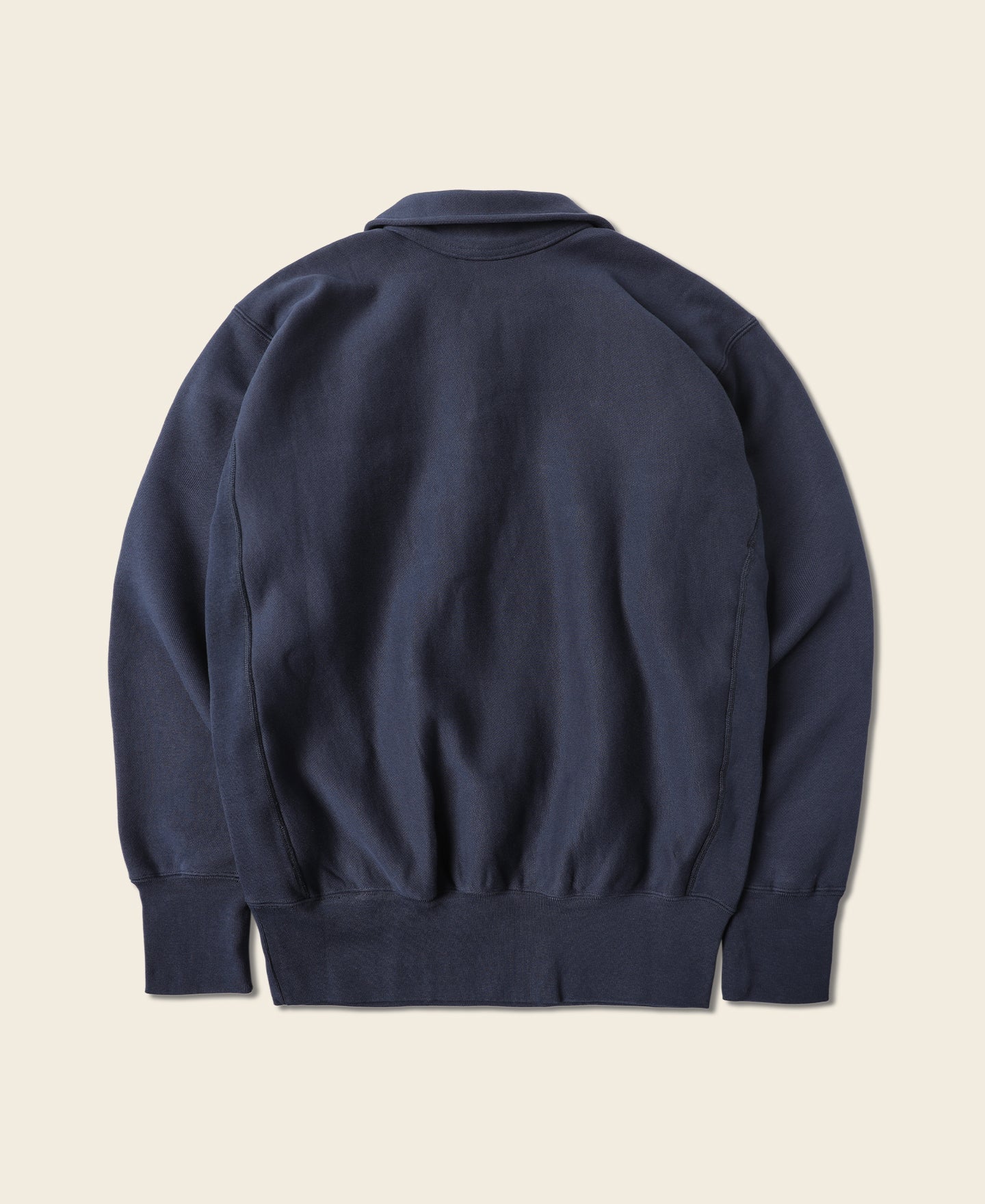Sweat-shirt polaire demi-zip marine avec col et motif militaire vintage